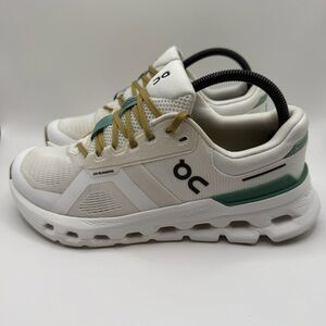 On Running Cloudrunner 2 Women’s Running Shoes White Green Size 8.5